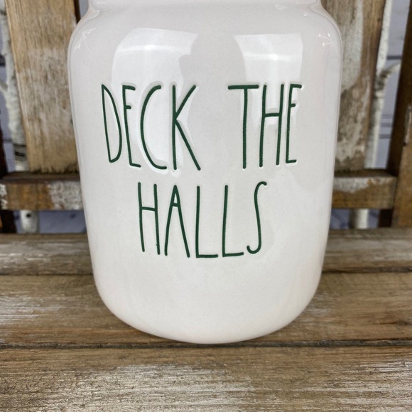 🎄 Rae Dunn “Deck The Halls” Canister w/ Elf Hat Topper – Christmas Decor - Picture 2 of 9
